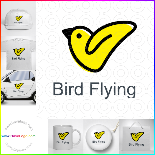 Compra un diseño de logo de pájaro volador 66984