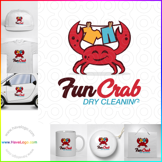 Compra un diseño de logo de Fun Crab Dry Cleaning 64997