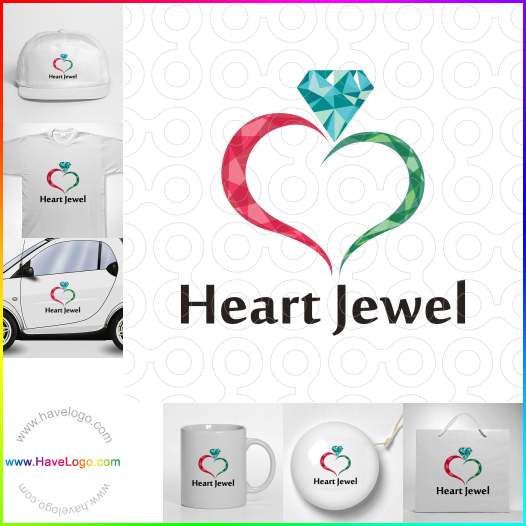 Compra un diseño de logo de Corazón Joya 62002