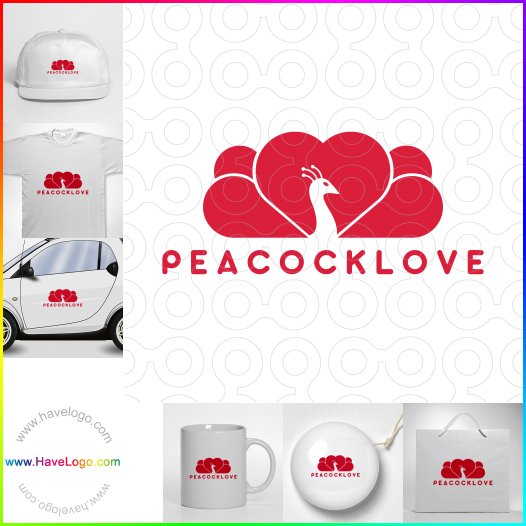Compra un diseño de logo de Amor de pavo real 65141