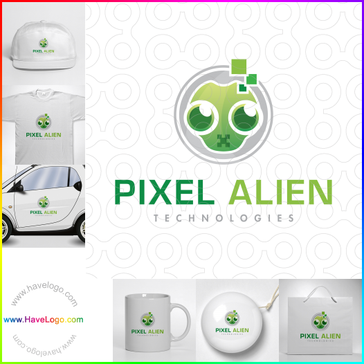 Compra un diseño de logo de Pixel Alien 61884