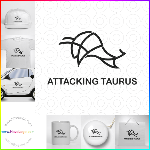 Compra un diseño de logo de Attacking Bull 64473