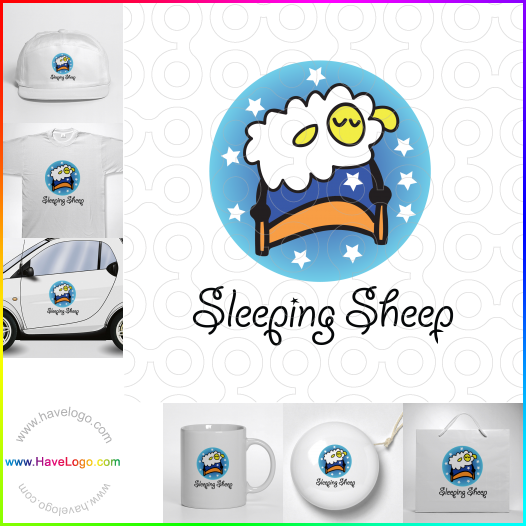 Compra un diseño de logo de ovejas dormidas 61626