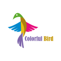 logo de Pájaro colorido