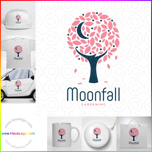 Compra un diseño de logo de Moon Fall 60864