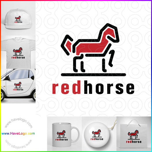 Compra un diseño de logo de Red Horse 66636