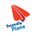 papieren vliegtuig Logo