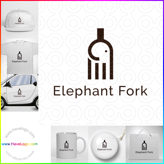 Compra un diseño de logo de tenedor de elefante 67430