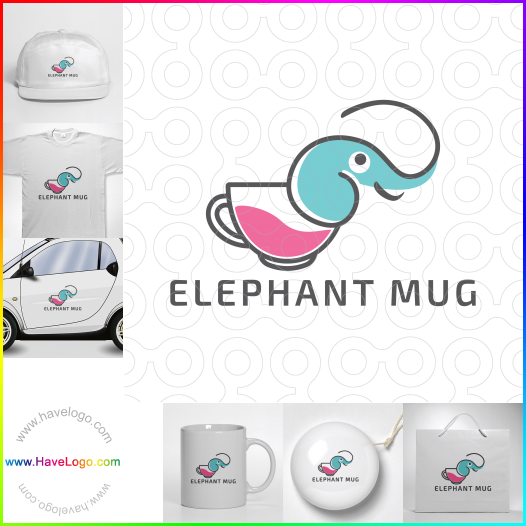 Compra un diseño de logo de Taza de elefante 66470