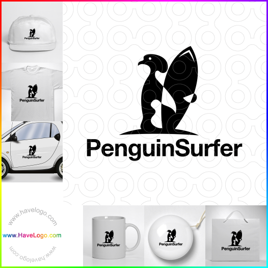 Logo Penguin Surfer
