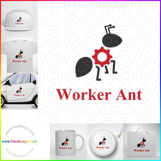 Compra un diseño de logo de trabajador hormiga 66345