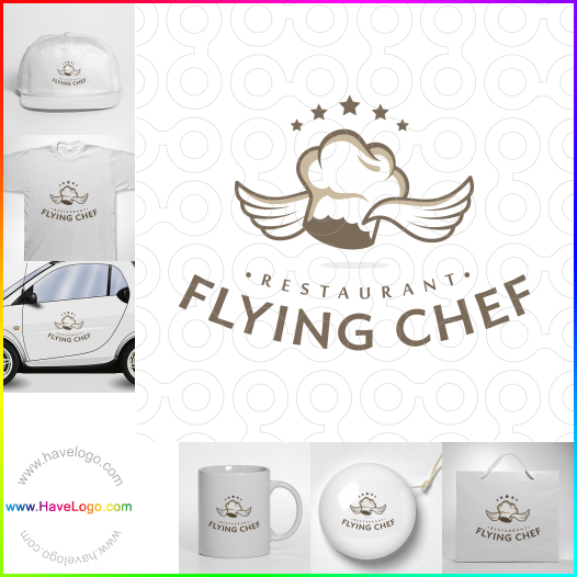 Compra un diseño de logo de Flying Chef 61655