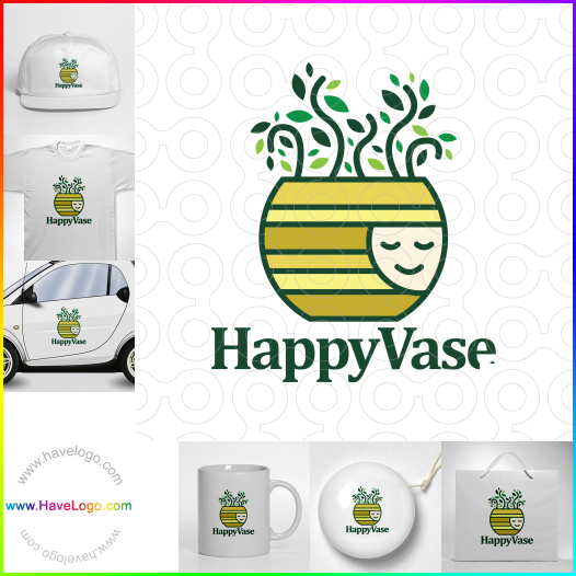 Compra un diseño de logo de Happy Vase 64748