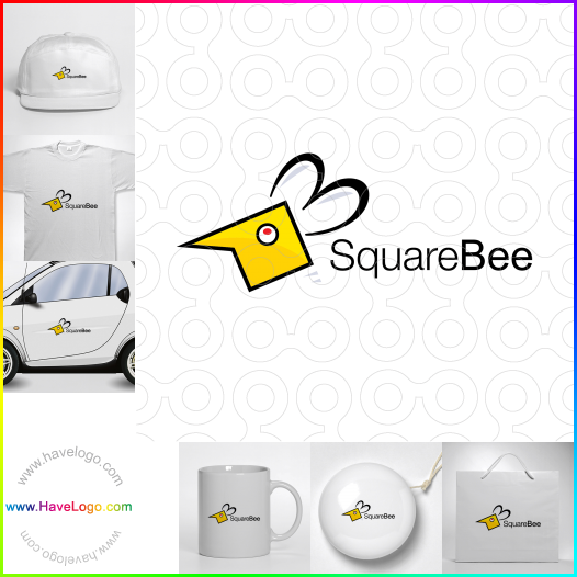 Quadratische Biene logo 66529