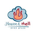 логотип Небесная и адская пицца