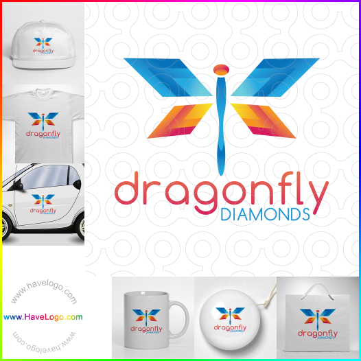 購買此蜻蜓鑽石logo設計66741