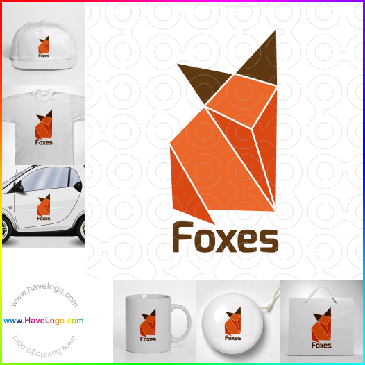 buy  Foxes origami  logo 64990