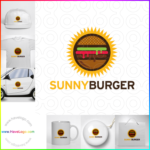 購買此陽光明媚的漢堡logo設計61019
