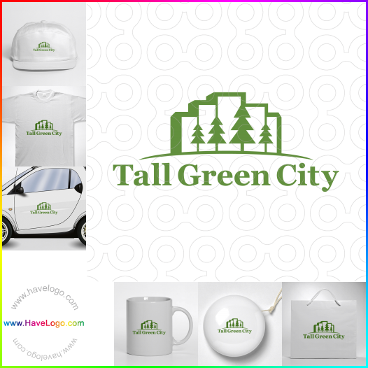 購買此高大的綠色城市logo設計64236
