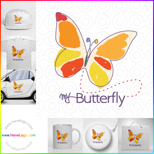 この蝶のロゴデザインを購入する - 22767