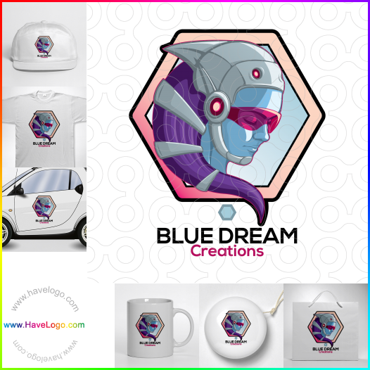 この青い夢の創造物のロゴデザインを購入する - 65736