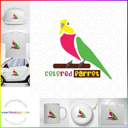 購買此彩色鸚鵡logo設計61194