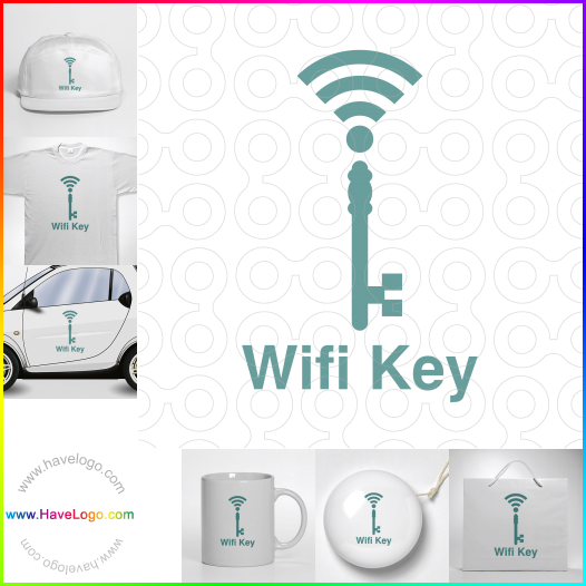 логотип Wi Fi ключ - 62435