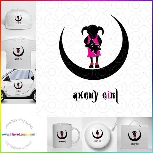 Angry girl logo 61211