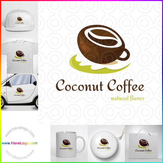 このココナッツコーヒーのロゴデザインを購入する - 62354