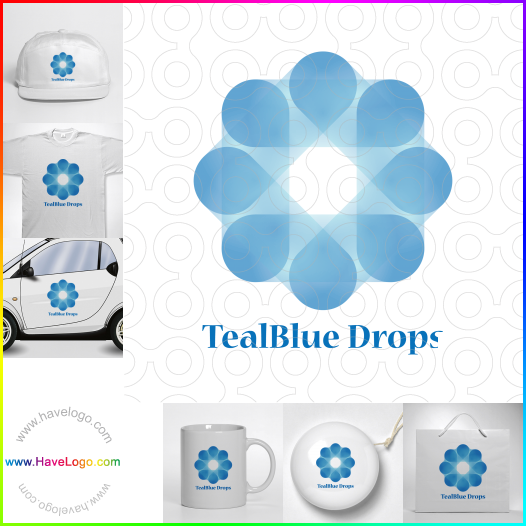 このTealBlue Dropsのロゴデザインを購入する - 62480