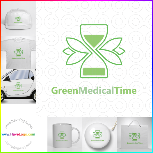 この緑の医療時間のロゴデザインを購入する - 62106