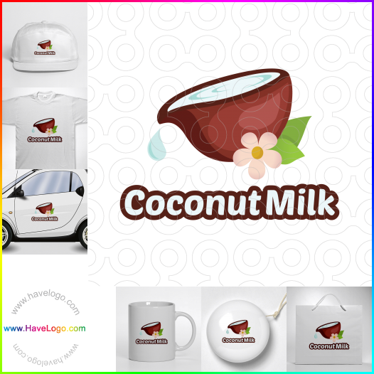 このココナッツミルクのロゴデザインを購入する - 60968