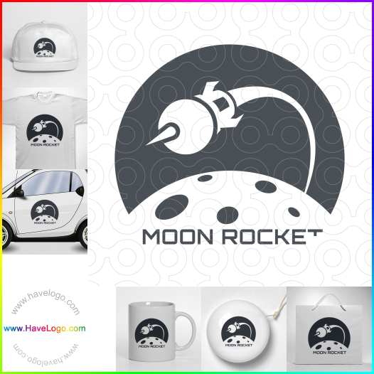 購買此月球火箭logo設計61797