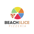 логотип Пиццерия пляжного ломтика