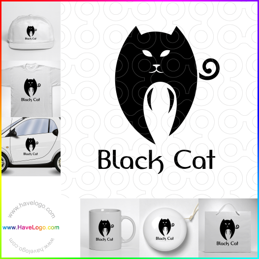 購買此黑貓logo設計64108