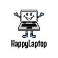Glücklicher Laptop logo