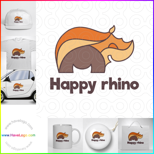 логотип Счастливый носорог - 62032