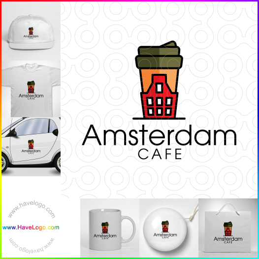 このアムステルダムカフェのロゴデザインを購入する - 64378