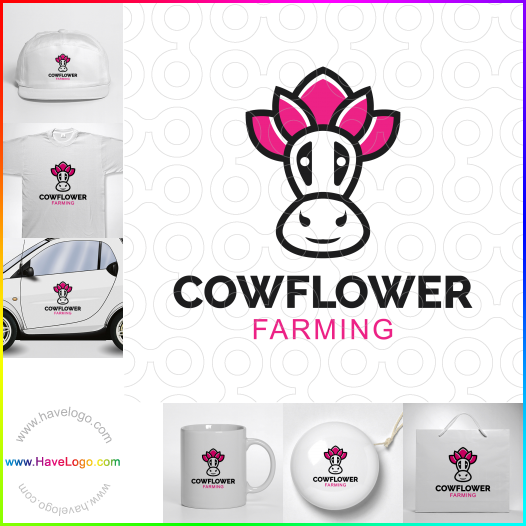 この牛の花のロゴデザインを購入する - 61176