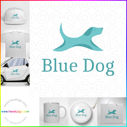 логотип голубая собака - 62099