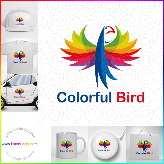 購買此色彩鮮豔的鳥logo設計66665