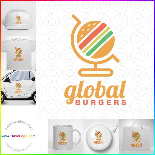 購買此全球的漢堡logo設計60885