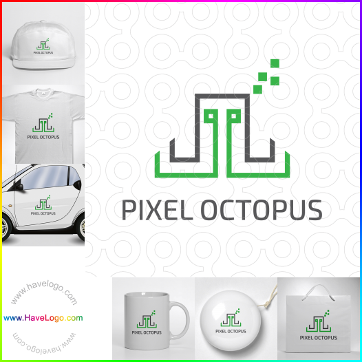 Pixel Octopus logo 65928
