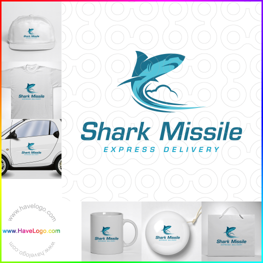 このサメミサイルのロゴデザインを購入する - 61957