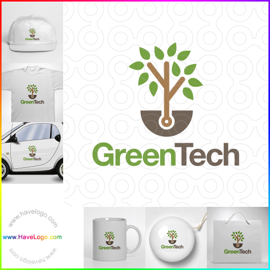 購買此綠色科技logo設計62999