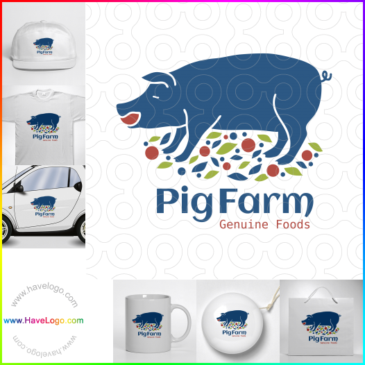 この豚の農場 本物の食品のロゴデザインを購入する - 65591