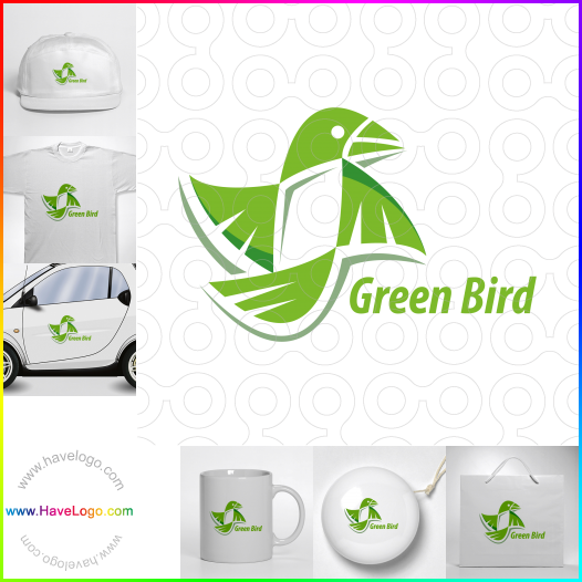 購買此綠色的鳥logo設計64962