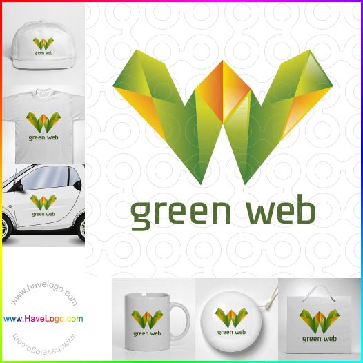 購買此綠色網絡logo設計64742
