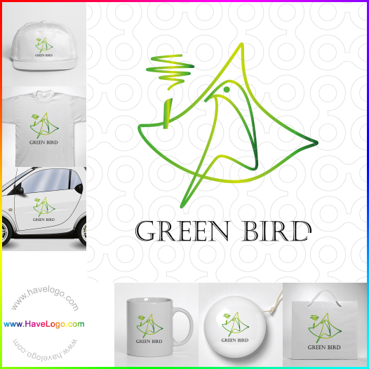 логотип зеленая птица - 61219