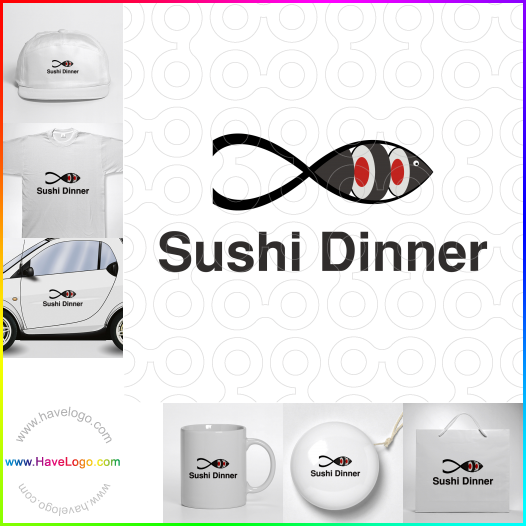 логотип суши ужин - 63919